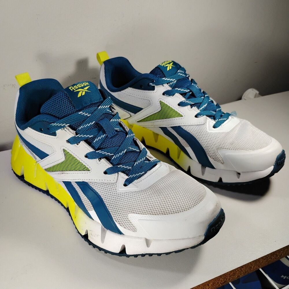 Reebok Floatzig 1 Sneaker Men's US 9.5 White Digital Lime Blue Running Shoes